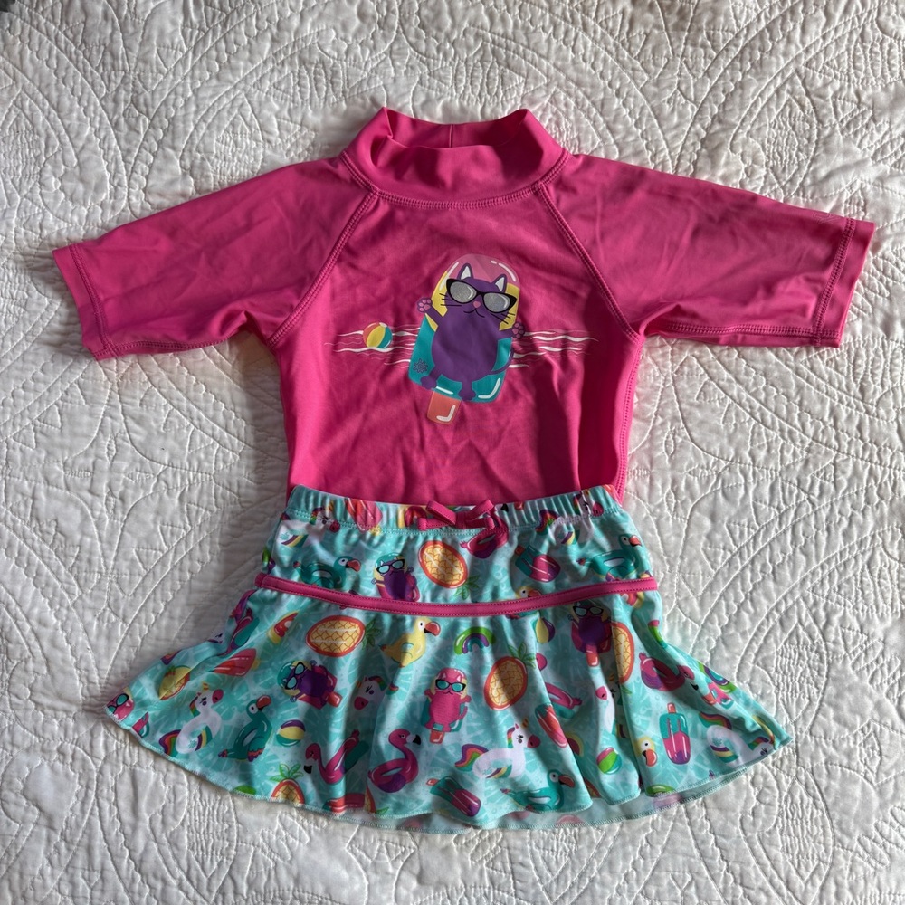 UVSkinz Pink Cat Rashguard Set (5)